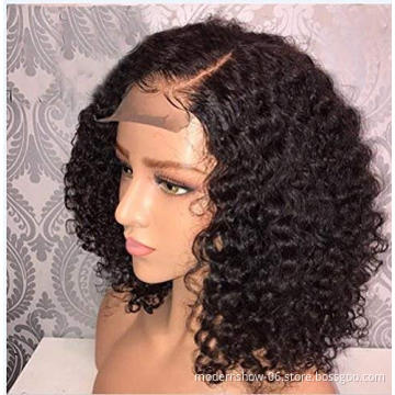Lace Front Human Wigs Hair Short Bob Wigs Pre Plucked With Baby Hair Curly Brazilian Remy Hair Wigs For Black Women